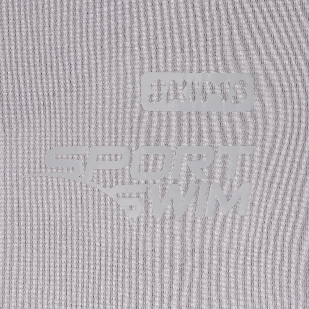 SKIMS SPORT SWIM HIGH NECK TOP in Chrome NEW